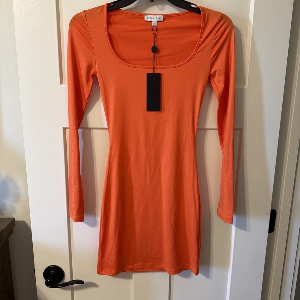 Gianni Bini Long Sleeve Orange Dress Women's Size XS NWT